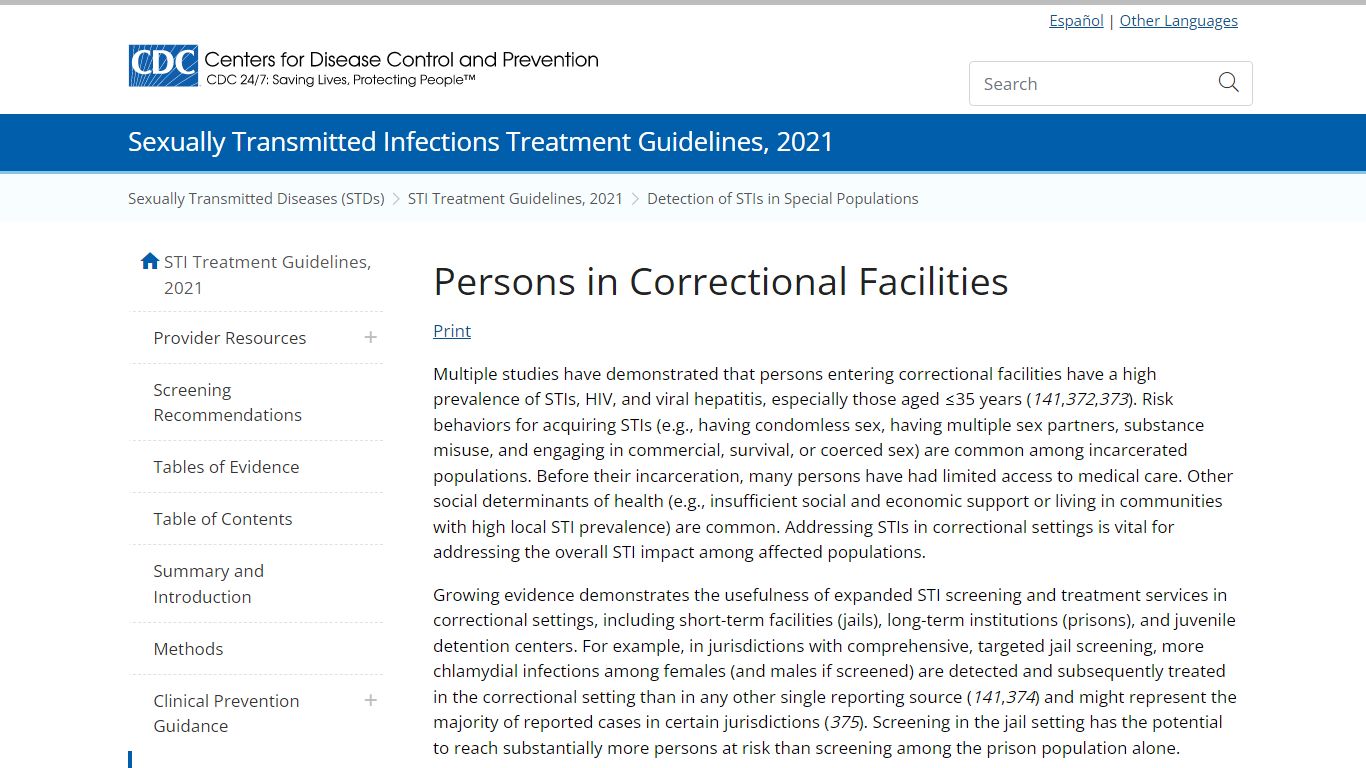 Persons in Correctional Facilities - Centers for Disease Control and ...